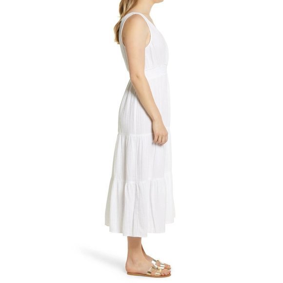 BEACHLUNCHLOUNGE Yuna Sleeveless Cotton Double Cloth Midi Dress - Medium - Picture 5 of 5